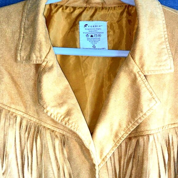 Fornia Women’s Beige Suede Fringe Jacket 2XL - Picture 3 of 11